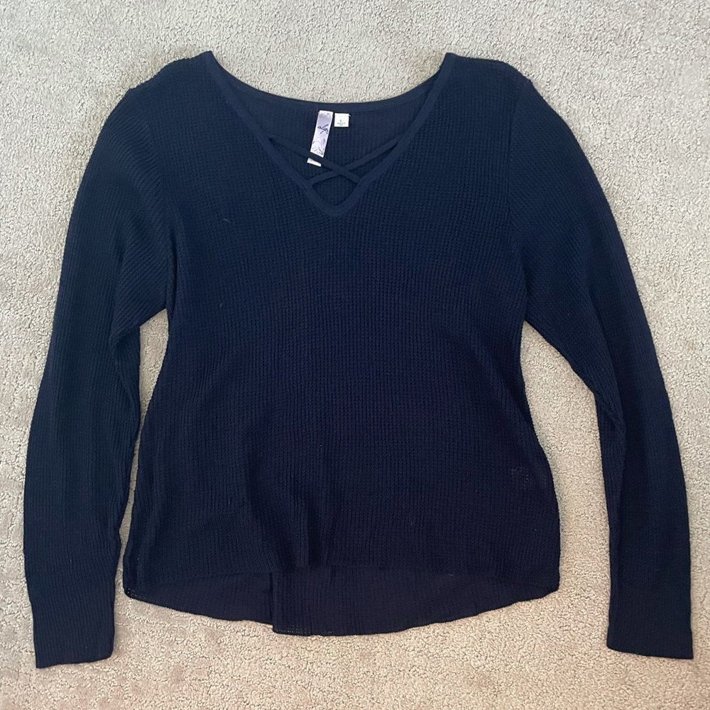 Blue Ayla Sweater with Crossing